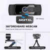 Webcam 1080P with Microphone and Webcam Cover, Tripod, Plug &