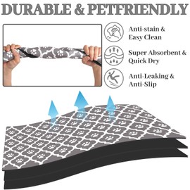 Dog Food Mat 24X32 Inch Pet Feeding Absorbent Mats for Floor Cat Water Bowl Placemats Non-Slip Washable Dog Mat for Food and Water