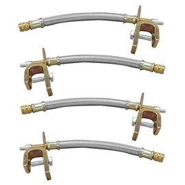 8PCS Valve Stem Extension, 7"/180mm Stainless Steel Braided Extension Adaptors, Universal Dual Wheels Valve Stem Extender Rod, Fit for Most Car, Trailer, Truck, RV