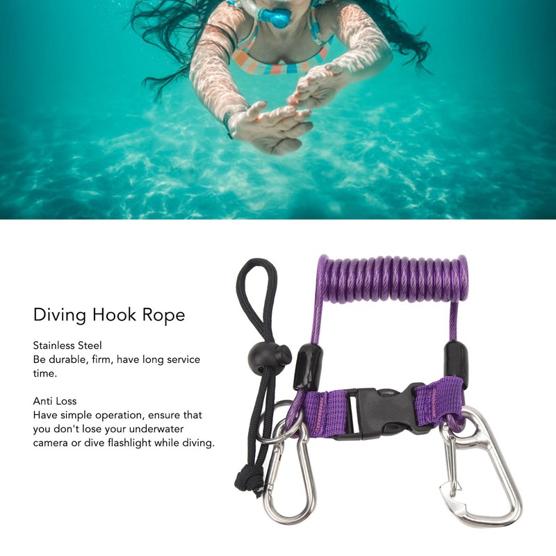 Diving Hook Rope Stainless Steel Flexible Anti Lost Diving Camera