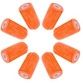 4 Inch Vet Tape Bulk (Orange) (Pack of 6) Self Adhesive Adherent Adhering Flex Bandage Grip Roll for Dog Cat Pet Horse