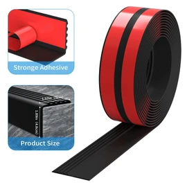 Elvone Stair Nosing, Rubber Edging Guard Trim Self Adhesive, Vinyl Staircase Step Edge Protector for Outdoor & Indoor(10 FT, Black)