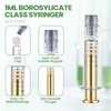 Nuanchu 20 Pcs 1ml Borosilicate Glass Syringes with Gold Metal