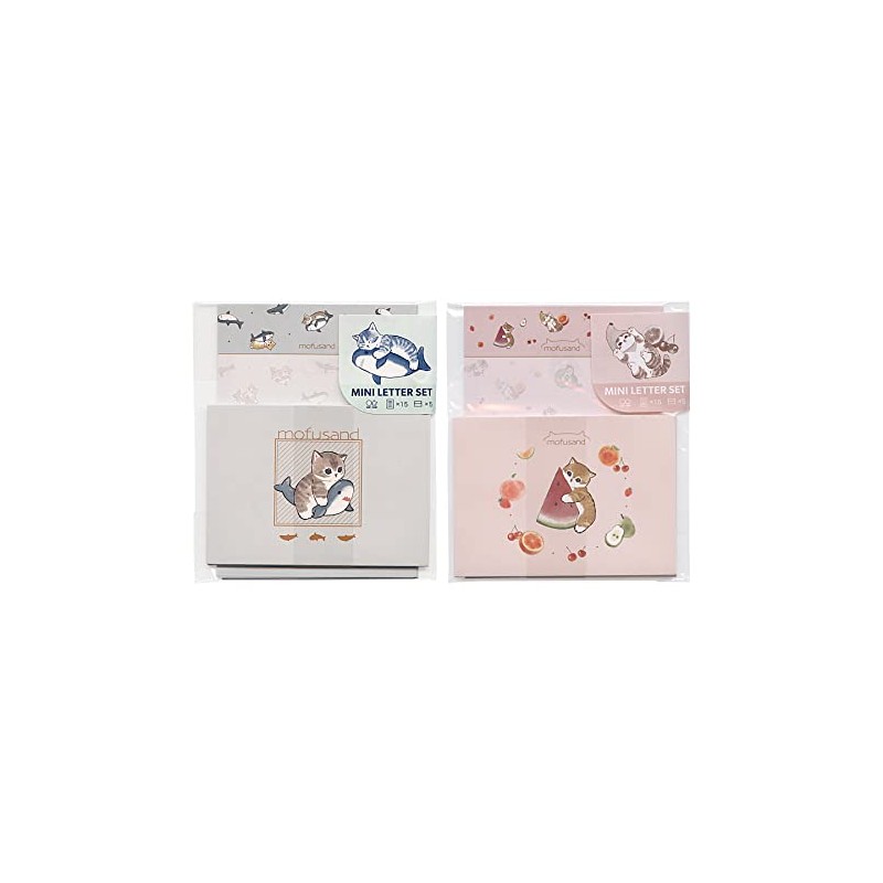 mofusand S208977 Mini Letter Set, Fruit, Letters, Stationery, Envelopes, Cute