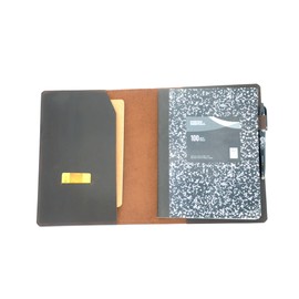 YIYUS Genuine Leather Journal Notebook Cover Composition Notebooks 9.75" x 7.5", Gift For Student, Writing Diary for Writer Dark Brown