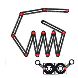 Multi-Angle Measuring Ruler, 12 Section Angle Measurement Aluminum Alloy Fold Template Measuring Tool for Tiling, Roofing, Woodworking, DIY(12 Fold)