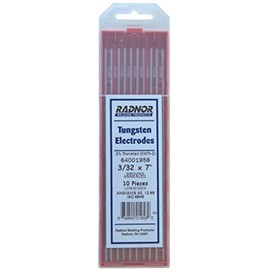Radnor RAD64001955 0.040" x 7" Ground Finish 2% Thoriated Tungsten Electrode (10 Per Package)