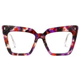 Zeelool Cat Eye Blue Light Blocking Reading Glasses for Women Fashion Clear Lens Eyeglasses Frame ZJGA595438-03 Purple