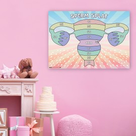 Baby Shower Games - SPERM SPLAT – Unlimited Players | Winner Prize | XL Poster | Sticky Splat included for fun boy, girl, neutral/unisex baby shower party | group baby shower game | Gender Reveal