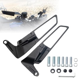 Xintre Motorcycle Mirrors Universal 10MM and 8MM Stealth Mirrors Motorcycle Wind Wing Side Mirrors Rotating Rear View Mirror Compatible with Duke 390 250 Yamaha MT-07 Kawasaki Z400 Z650 Z900 Z1000 etc