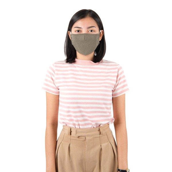 Lofbaz Fabric Mask Cotton Washable Reusable (Olive - Pack of