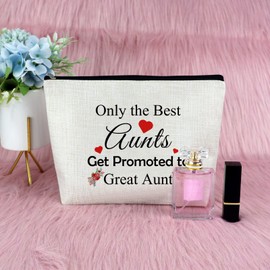 Great Auntie Gift Birthday Gifts for Auntie Makeup Bag Aunt Mother's Day Gift Cosmetic Bag Auntie Gifts from Niece Nephew Best Great Auntie Gifts Christmas Birthday Gift for Aunt Travel Cosmetic Pouch
