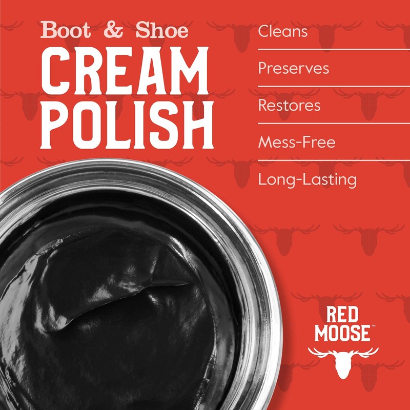 RED MOOSE Premium Boot and Shoe Cream Polish - Made