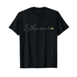 Lietuva Simple Love Lithuanian Flag Heart on Lithuania T-Shirt