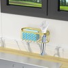 Yazoni 2-in-1 Sponge Holder for Kitchen Sink, Suction Cup Rack