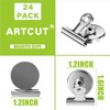 Artcut 24 Pack Silver Magnetic Clips for Fridge, Whiteboard, 31mm