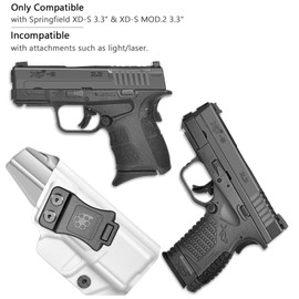 Amberide IWB & OWB KYDEX Holster Fit: Springfield XD-S 3.3" & XD-S MOD.2 3.3" Pistol, Inside Waistband Concealed Carry, Adjustable Cant & 'Posi-Click' Retention, USA Made by Amberide