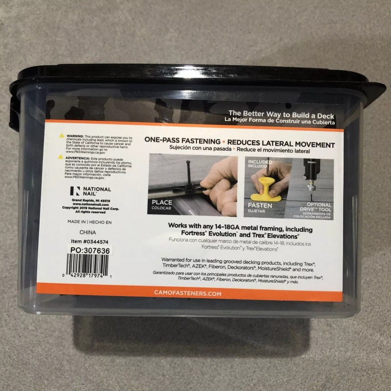 CAMO EDGEXMETAL Clips Hidden Universal Deck Fasteners (90 Ct) Stainless