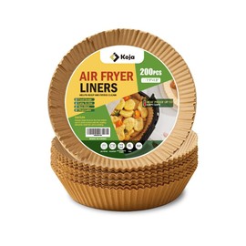 200 Pcs Disposable Parchment Air Fryer Liners, Non-Stick Greaseproof Paper, 8 Inch Round Baking Paper Liners for Air Fryer, Microwave, Oven, Steamer, Easy Clean, Heat Resistant Cooking Accessories