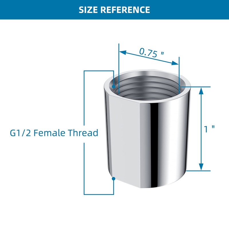 iFealClear Brass Pipe Fitting 1/2 inch G Female Thread, Shower