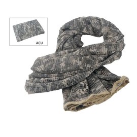 Military Tactical Scarf  Veil Camouflage Net KeffIyeh Sniper Face Veil Shemagh Head Wrap for Outdoor Camping Hunting - Color: ACU