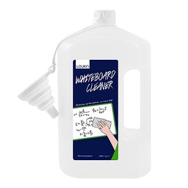 Loukin Non-Toxic Whiteboard Cleaner, 1 Gallon (128 fl oz) Dry Erase Board Cleaner Ready-to-Use Refill, Connected Collapsible Silicone Funnel for Canned Liquid, Removes Whiteboard Stains