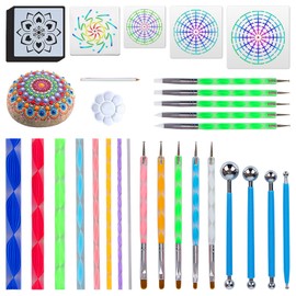 Mandala Dotting Tools for Painting Rocks Mandala Painting Dotting Stencil Dot Mandala Kit 34PCS