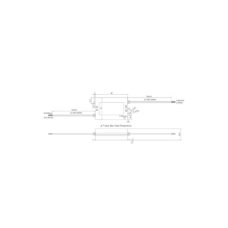 WITTKOWARE APC-35-700 CC LED Driver with Connection Cables, Output Current
