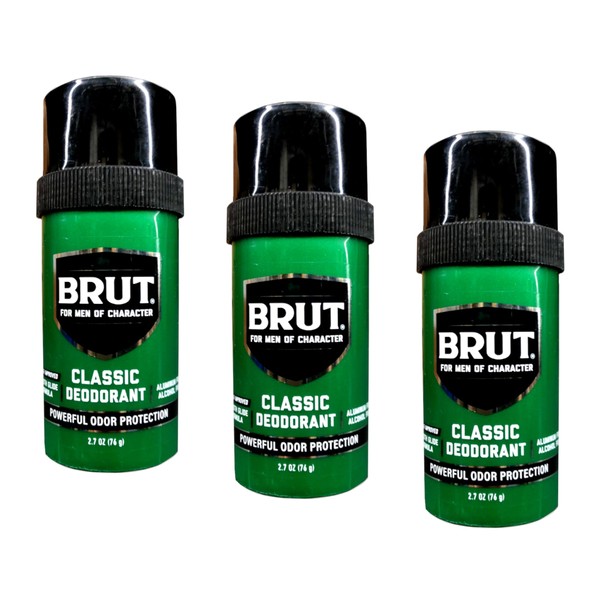 Brut Deodorant 2.7 Ounce Round Solid Classic - Pack of