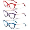 V.W.E. 3 Pairs Women Cateye Pointed Tip Reading Glasses -