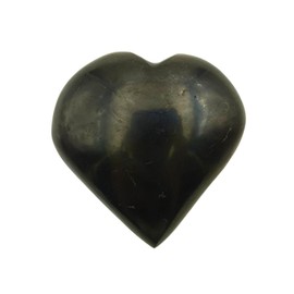 GEMSCITE Gemstone Shungite Carved Puff/Heart Pocket Stone/Reiki Healing and Crystal Grid for Natural Body Chakra Balancing