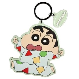 Marimo Craft Crayon Shin-chan Summer Series Acrylic Dyed Key Holder, Green, 3.5 x 3.5 inches (90 x 90 mm), CRS-343