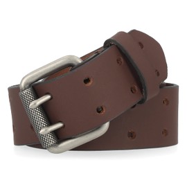 Colonial Belt Company Men's Made in The USA Casual Leather Jean Belt, Brown (Double Prong), 36