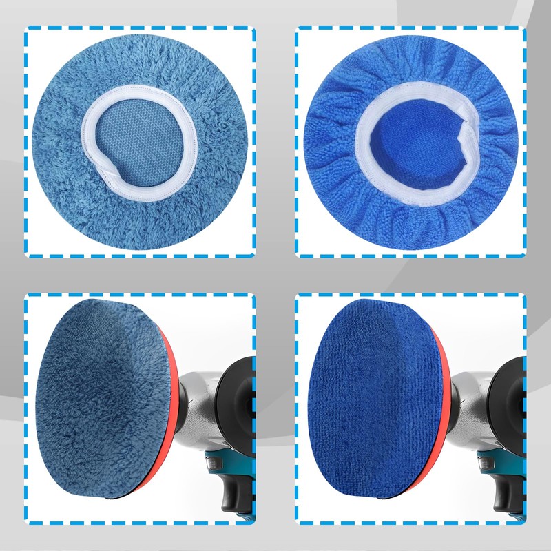 Buffing Bonnets Kit - 12pcs Polishing Bonnets for 9-10 Inch