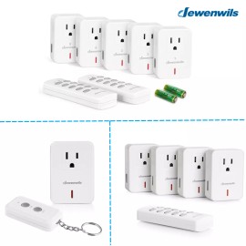 DEWENWILS Wireless Remote Control Outlet Switch Power Plug In On Off - 1 Remotes + 1 Outlet