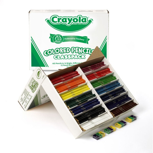 Crayola COLORED PENCILS, Class Pack (462Pencils in 14Colours)