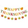 hhdatc 3PCS Thanksgiving Banner Set Happy Thanksgiving Banner Maple Leaves