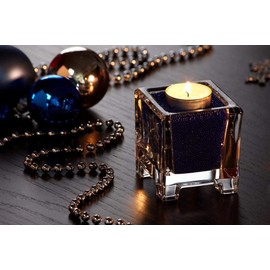 CRISTALICA Teelichthalter Votivkerzenhalter Würfel Kristall-Glas 8cm