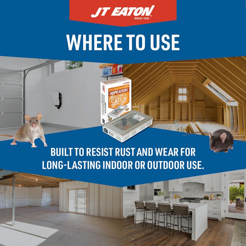 JT Eaton 421CL Repeater Multiple Catch Mouse Trap with Clear