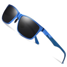 DUCO Square Polarized Sunglasses for Men Light Weight Carbon Fiber UV400 Protection Sun Glasses 8206