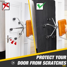 Riakrum 1 Pcs Quilted Door Cover Moving 39 x 79 Inches Door Moving Blankets Cotton Polyester Furniture Pads Cover for Washable Reusable Blanket for Interior Exterior Use, Black