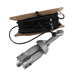 Cupped Waterfowl Snap Back String Jerk Rig, Cord with 6 Drops, 90 Feet of PVC Cord, 5 Feet Decoy Pull Cord