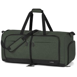 Lekesky Large Foldable Travel Duffe Bag - 80L Waterproof Holdall Luggage Bag with Shoes Compartment, Weekend Overnight Sports Bag for Women and Men(Green, 72 * 33 * 34cm)