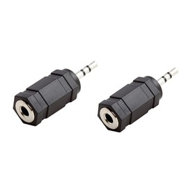 PENCILUPNOSE© (2 pack) 2.5mm FEMALE to 3.5mm MALE AUX JACK PLUG AUDIO STEREO CONNECTOR ADAPTER