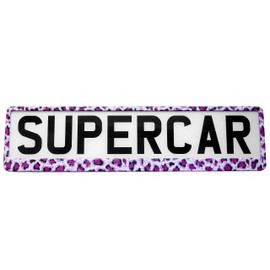TAPORT® 1x PURPLE LEOPARD PRINT Car Registration License Number Plate Surround Holder Frame