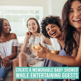 50 juegos de sirena Baby Shower para niñas – 4 juegos de doble cara, quién sabe mamá mejor juego de baby shower, juego de nombres de animales del bebé, canción de la guardería Baby Shower, tarjetas de predicción y consejo para bebés