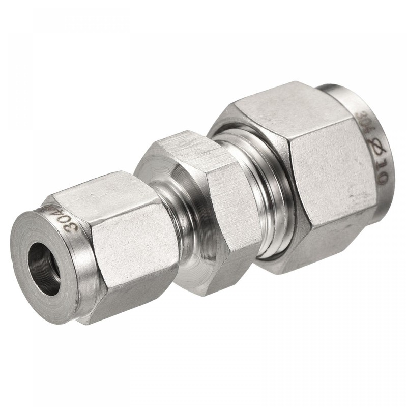 sourcing map Compression Tube Fitting 304 Stainless Steel 6mm x