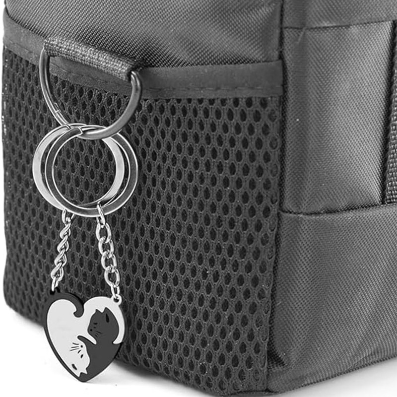 LKCCTK Pair Keychain, Couple Keyring, Cat, Heart Shape, Cute, Fashionable,