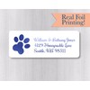 60ct - Foiled Paw Print Return Address Labels (#351-F)