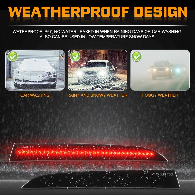 Gempro Rear Bumper Reflector Lights for 2016-2023 Chevy Camaro Led